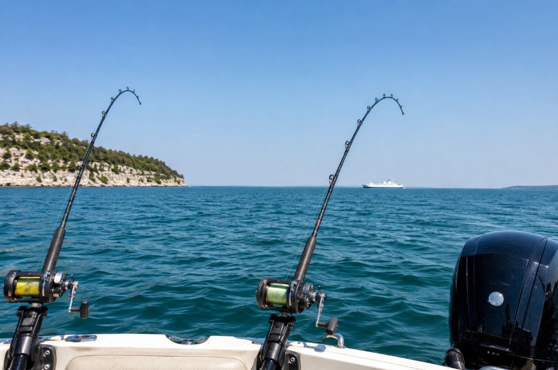 Deep summer trolling on Adolphus Reach, Bay of Quinte