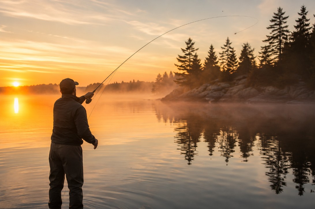Early summer morning bass fishing on the Bay of Quinte